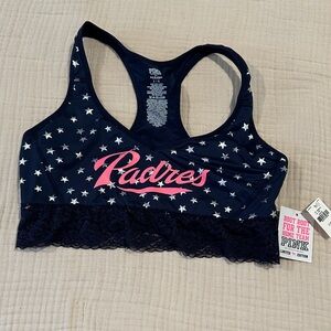 PINK Victoria's Secret Navy and Pink San Diego Sports Bra Large Brand New